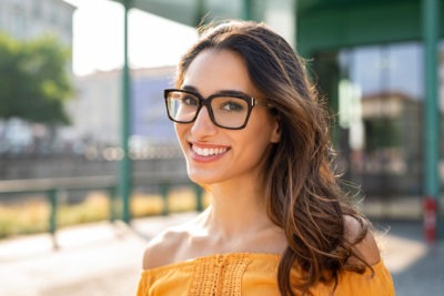 Carefree Young Woman Smiling