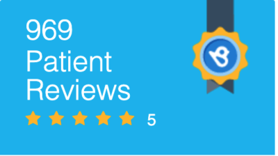 Illustration showing that 969 patients have left their 5-star review