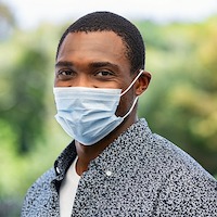 Black Man Wearing Surgical Mask