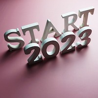 Start 2023 Alphabet Letter With Space Copy On Pink Background