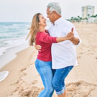 couple dancing on beach